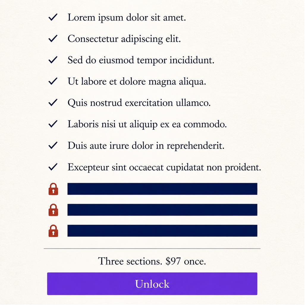 Side by side: what is included at each tier and what stays withheld