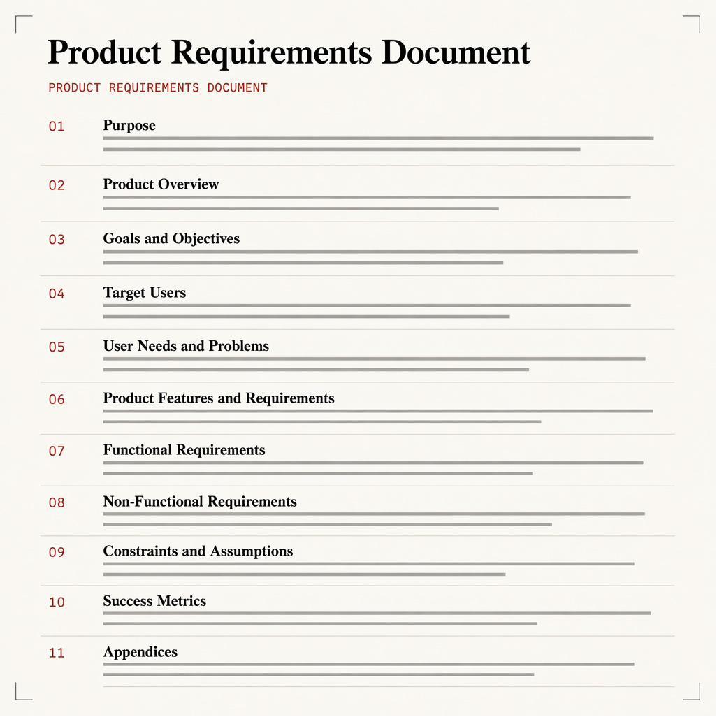 The deliverable itself — a bound product requirements document